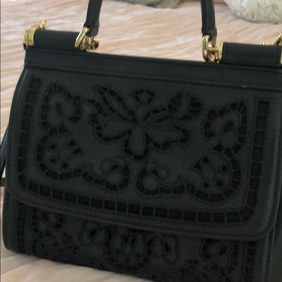 Dolce and Gabbana Miss Sicily Lambskin Lace Bag - Picture 2 of 15
